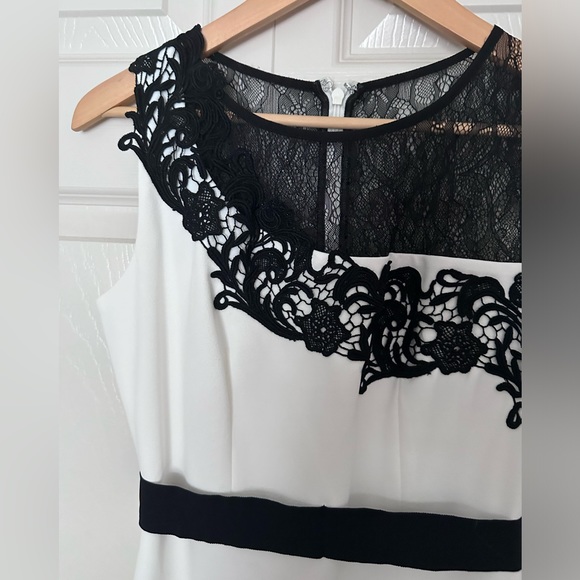 Size 4 White with black lace dress. In perfect condition. - Picture 4 of 10